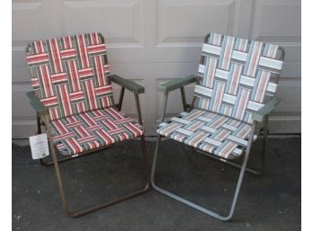 Pair Of Web Folding Chairs