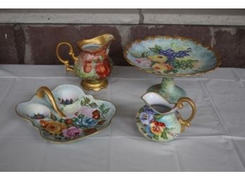 Assorted Lot Of English Pitcher And Dessert Dish
