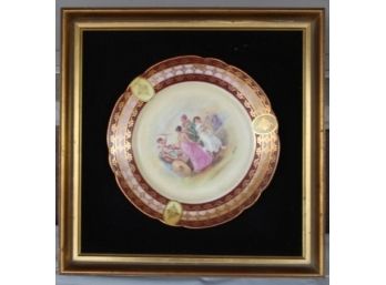 Framed Porcelain  Plate-signed