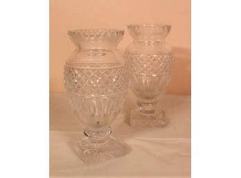 Pair Of Crystal Vase -Unsigned