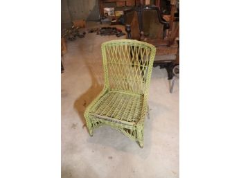 Yellow Wicker Low Chair