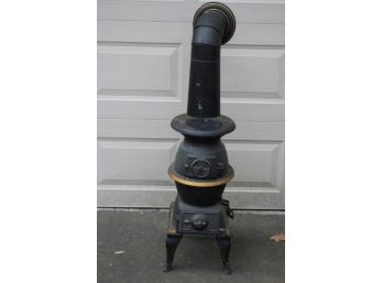 Vintage Wood Stove Turn Into A Lamp-48'Tall
