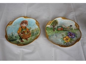 Pair Of Small English Porcelain Plates