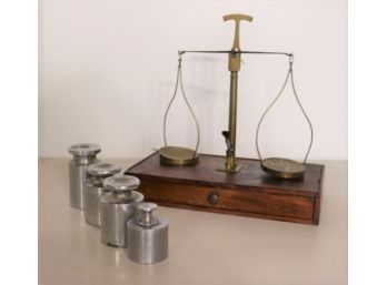 Antique Brass Analytical Apothecary  Scale