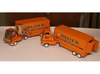 Two  Vintage Tonka Allied Van Lines Moving Truck And Trailer From 1960s
