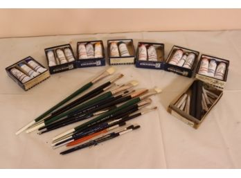 Paint Brushes And Paint Tubes