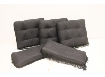 Group Lot Of Black Bench Pillows