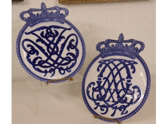 Pair Of Porcelain Royal Copenhagen 1377 Plaques