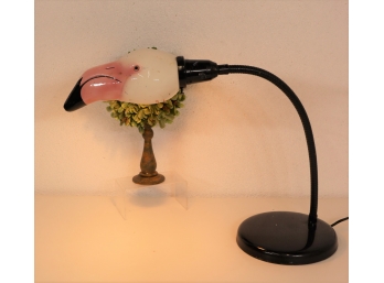 Ceramic Flamingo Head Modernist Gooseneck Lamp