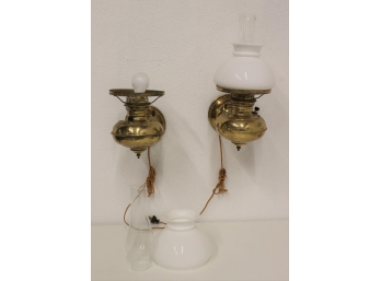 Pair Of Vintage Oil Lamp Sources