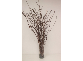 Tall Glass Vase With  Natural Birch Branch Bunch -52'Tall