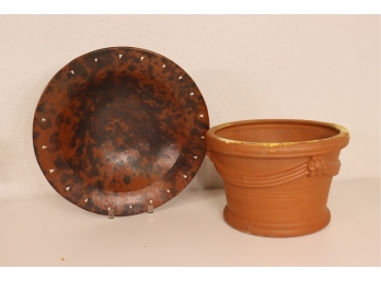 Terracotta Pot And A Large Bowl