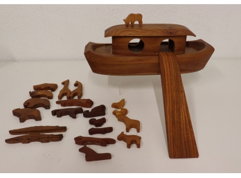 Mid Century Modern NOAH's ARK * Hand-Carved Teak -partial