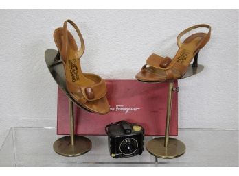 Ferragamo Slingback Tan Shoes-  Size 6 1/2B