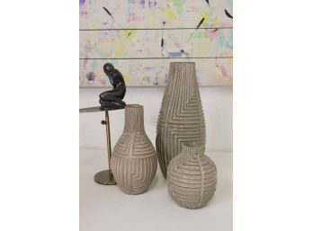 Set Of 3 West Elm Vases