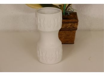 Small White Matted Vase