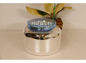 Mercury Blue Lidded Container