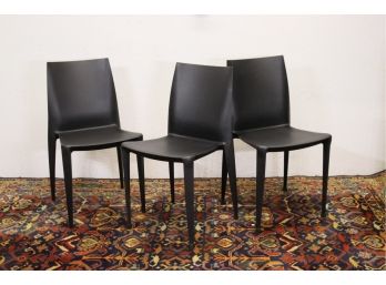 Set Of 6 Black Stackable Chairs#1
