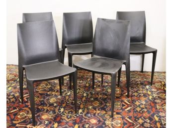 Set Of 5 Black Stackable Chairs