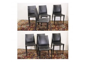 Set Of 8 Black Stackable Chairs
