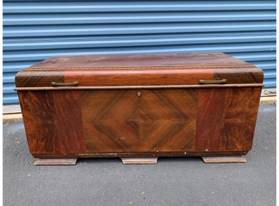 Lane 'Silver Jubilee Chest' - Grain-matched Marquetry - Black Walnut And Bubinga Woods