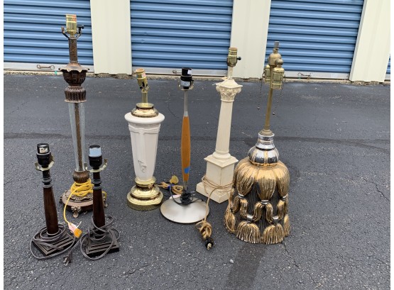 Group Lot Of Table Lamps