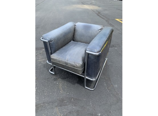 MCM Chrome And Leather Club Chair - LeCourbusier Inspired