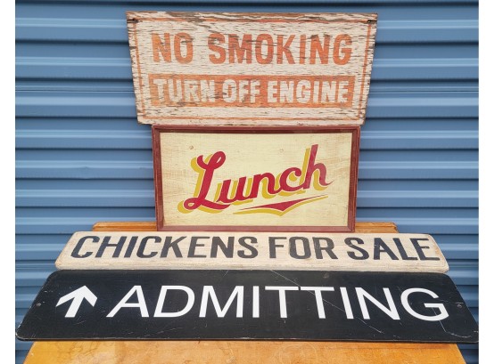Group Lot Of 4 Vintage Signs