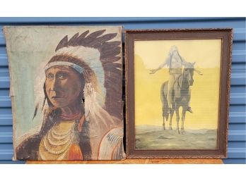 Pair Of  Portraits Of Distinguished Native Americans