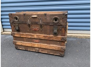 Small Antique Wood Trunk - Decorative And Storage