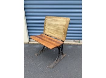 Antique School Seat - Cast Iron And Wood