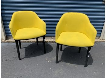 Pair Of Vitra Softshell Chairs In Yellow