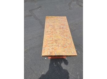 Hand-Hammered Copper Tabletop On Wood Aztec Ziggurat Base - Unique Coffee Table