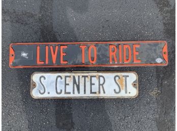 Vintage Street Sign And Harley-Davidson Mock Street Sign