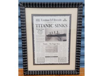 Print Of -Titanic Sinks- Front Page Of London Herald, April 16, 1912