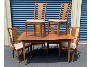 Slip-match Grain Dining Table With Six Matching Chairs