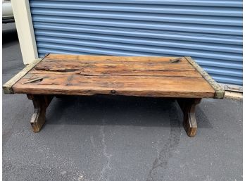 Curious Coffee Table Made From Reclaimed Nautical Wood - WWII Era