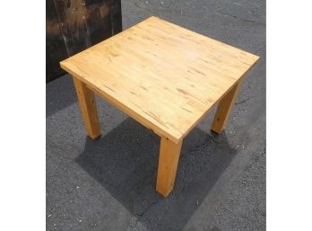Knotty Wood Plank Square Side Table