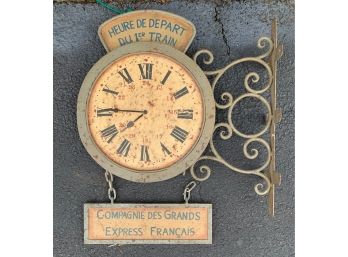 French Ballard Train Station Hanging Wall Clock