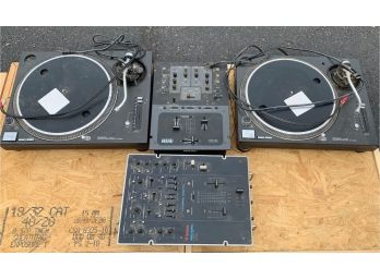 Two Professional Technics Turntables And Two Professional Mixing Controllers