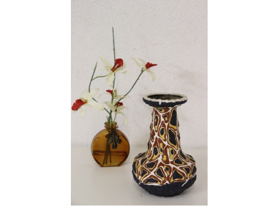 Sculptural Art Vase -  Texture And Pattern And Color Organic-inspired - Signed On Bottom