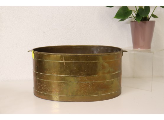 Vintage Brass Oval Trough Tub -  Made In India - Rivetted Side Handles