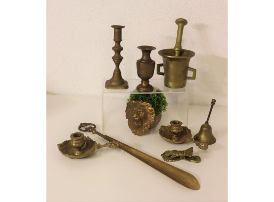 Group Lot - Variety Of Table-Top And Decorative Objects In Brass