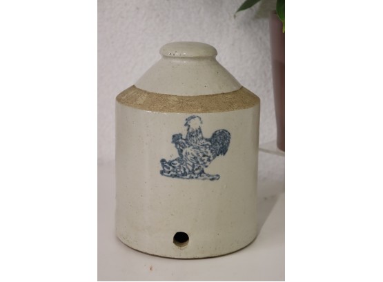 Vintage Farmhouse Chicken Feed & Water Crock - Missing Bottom Tray