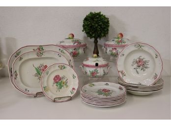 Group Lot Of Spode Copeland Marlborough Floral Sprays Stone China - Plates And Serving Pieces