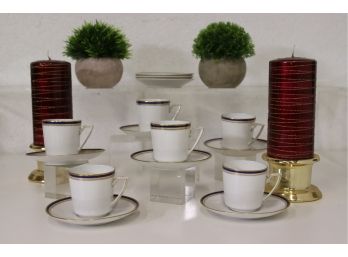 Set Of 6 Baronet China Royal Castle Cup And Saucers - Eschenbach Bavaria Germany