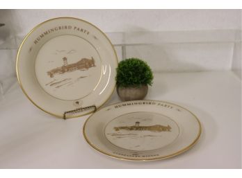Pair Of Pickard China Commemorative Golf Tourny Trophy Plates - Gleaneagles And Prestwick
