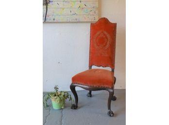 Vintage Embroidered Velvet Upholstery Dining Chair