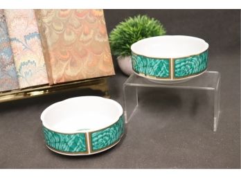 Pair Of 5' Imperial Malachite Bowls By Georges Briard