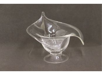 Free Form Sculptural Glass Pedestal Bowl